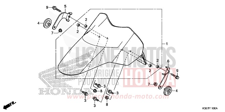 FRONT FENDER for PCX 125 PEARL NIGHTSTAR BLACK (NHA84) from 2015